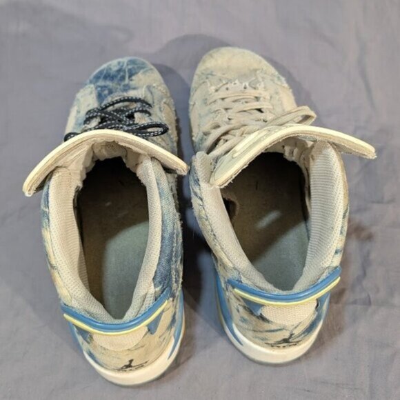 Nike Air Jordan 6 Womens Sz 8 (Youth 7Y) Acid Wash Denim Sneakers DM9045-100 - Picture 6 of 9